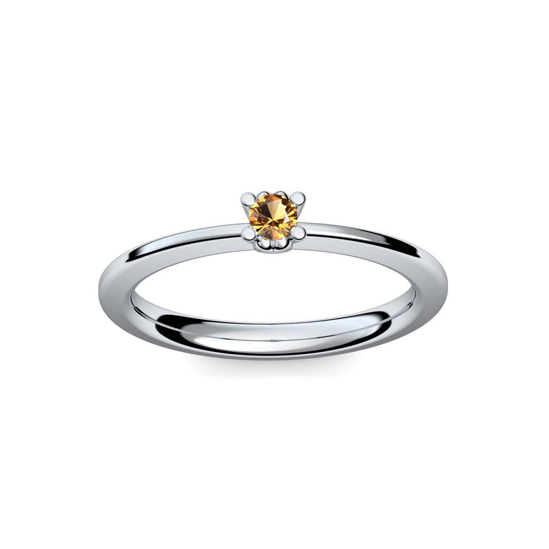 Ring Schlicht Silber Citrin