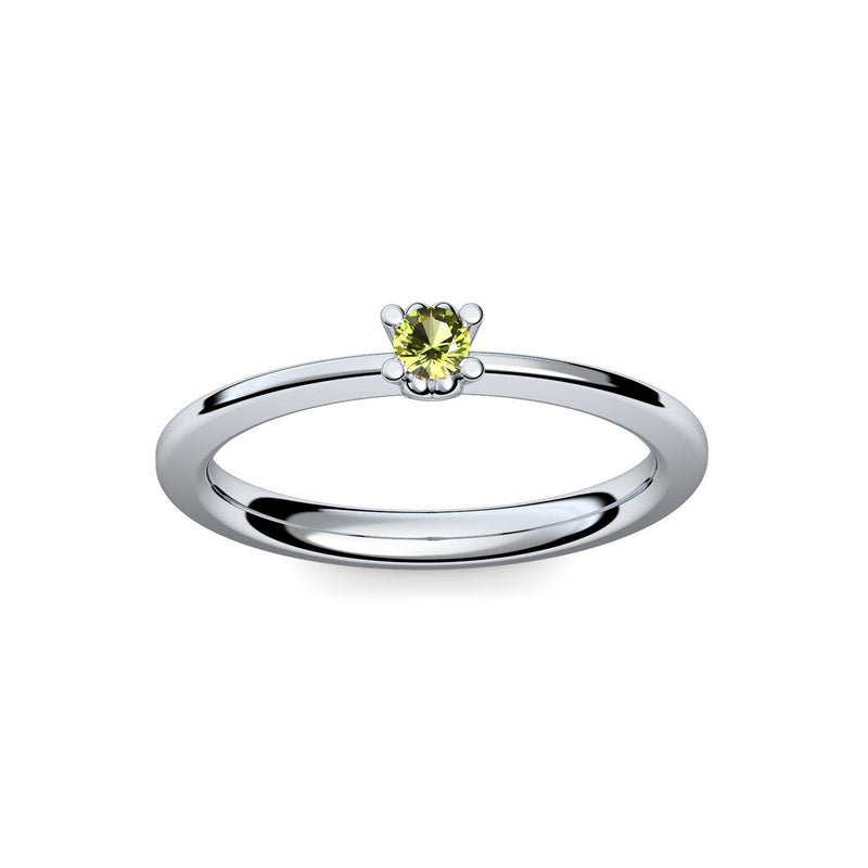 Ring Schlicht Silber Peridot