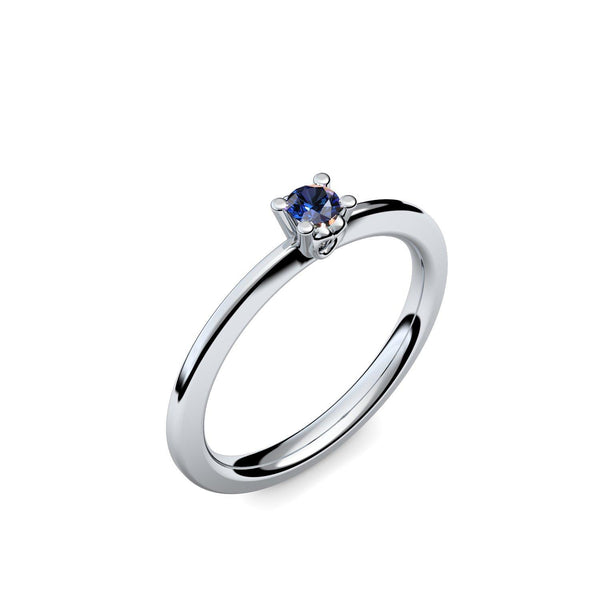 Ring Schlicht Silber Saphir