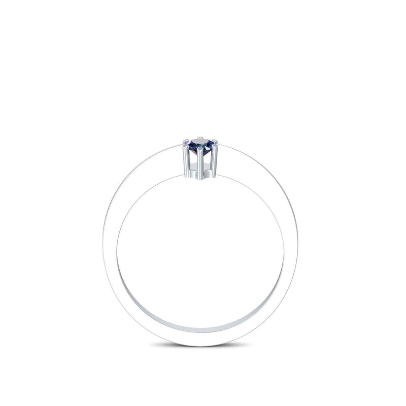 Ring Schlicht Silber Saphir