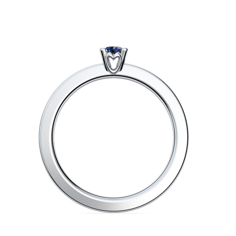 Ring Schlicht Silber Saphir