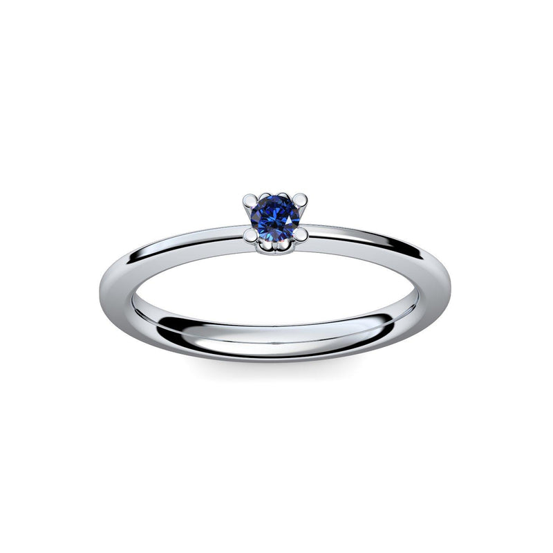 Ring Schlicht Silber Saphir