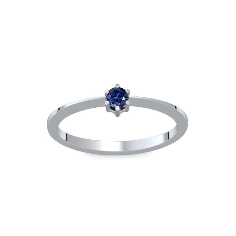 Ring Schlicht Silber Saphir