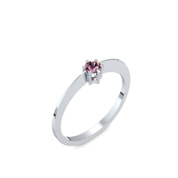 Ring Schlicht Silber Turmalinpink