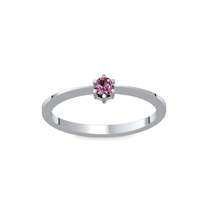 Ring Schlicht Silber Turmalinpink