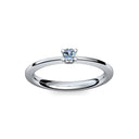 Ring Schlicht Weissgold Blautopas