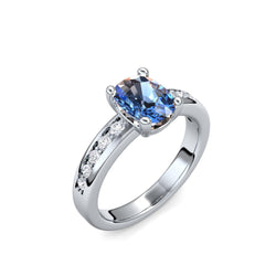 Ring Silber Blautopas