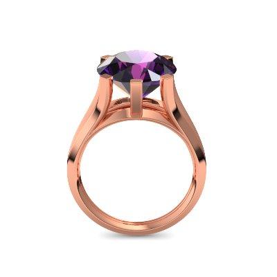 Ring Stein Rotgoldvergoldet Amethyst