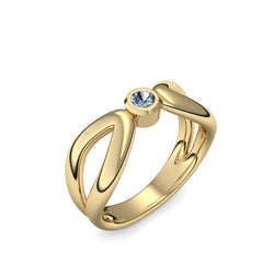 Ring Unendlichkeit Gelbgold Blautopas