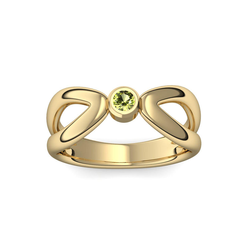 Ring Unendlichkeit Gelbgold Peridot