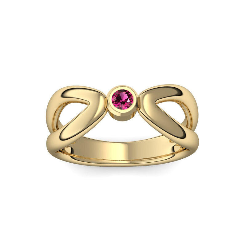 Ring Unendlichkeit Gelbgold Rubin