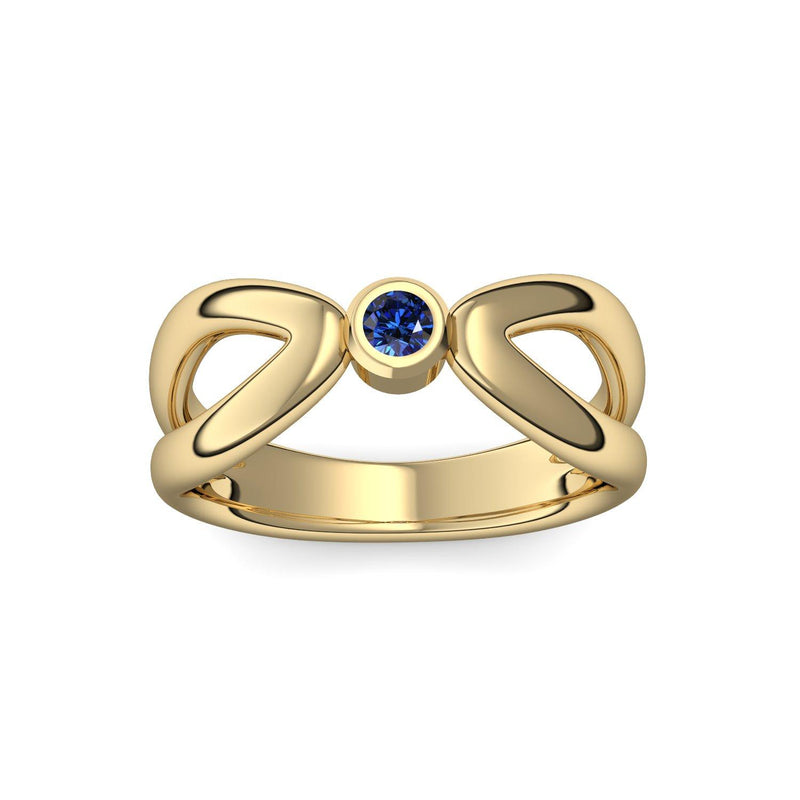 Ring Unendlichkeit Gelbgold Saphir