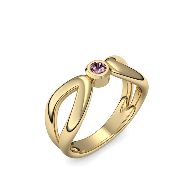 Ring Unendlichkeit Gelbgold Turmalinpink