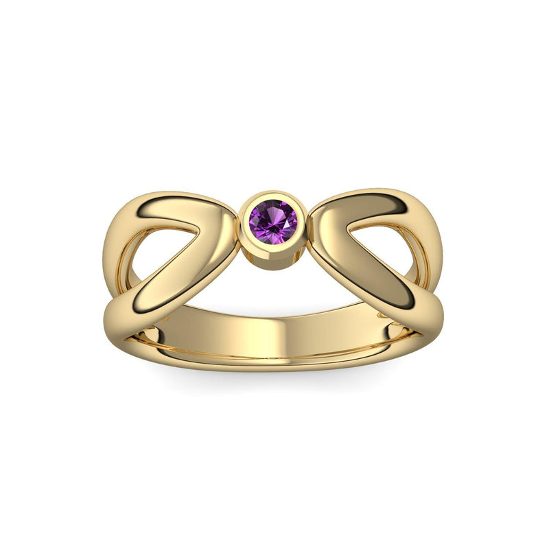 Ring Unendlichkeit Gelbgoldvergoldet Amethyst