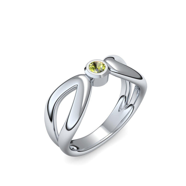 Ring Unendlichkeit Platin Peridot