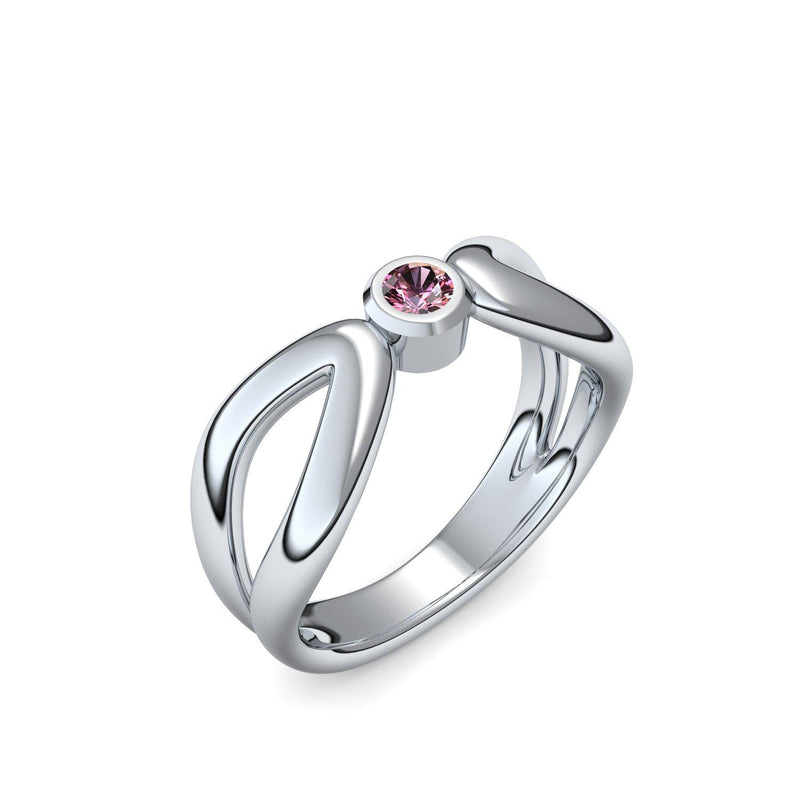 Ring Unendlichkeit Platin Turmalinpink