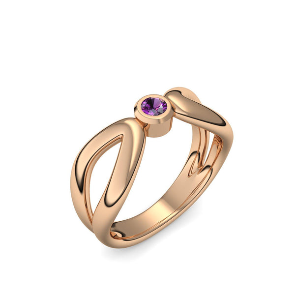 Ring Unendlichkeit Rosegold Amethyst