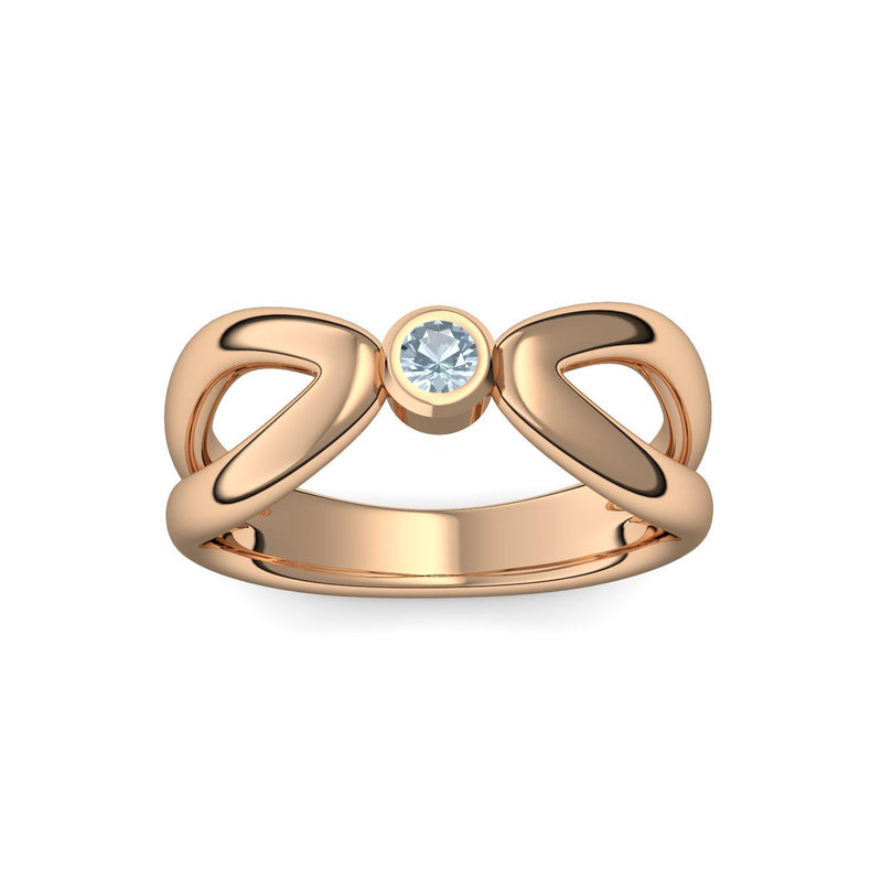 Ring Unendlichkeit Rosegold Aquamarin