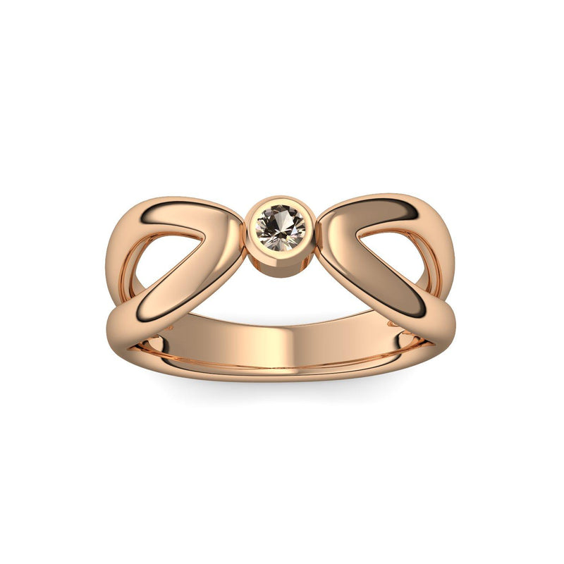 Ring Unendlichkeit Rosegold Rauchquarz