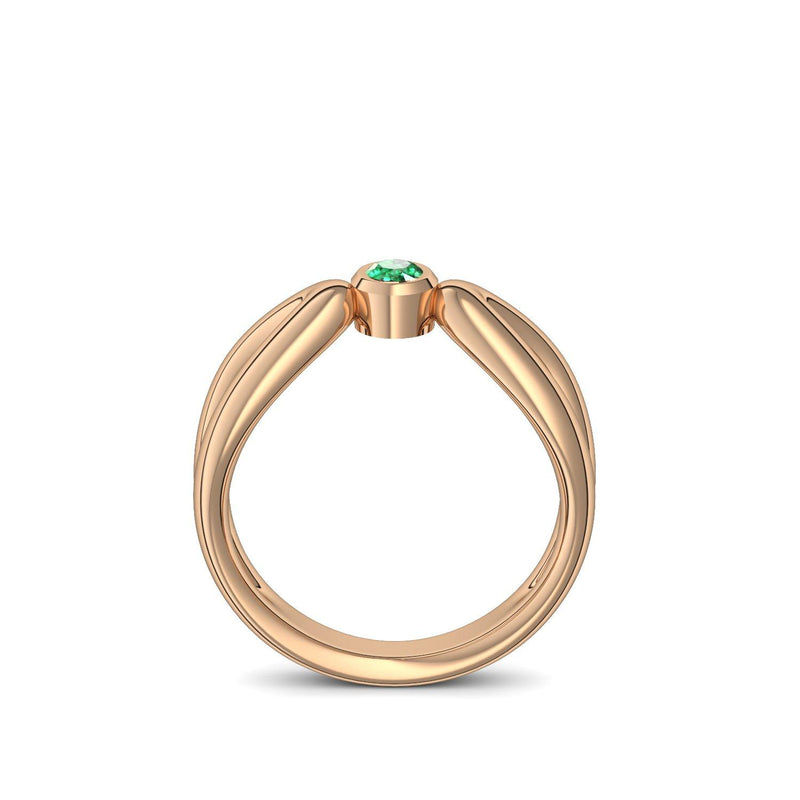 Ring Unendlichkeit Rosegold Smaragd