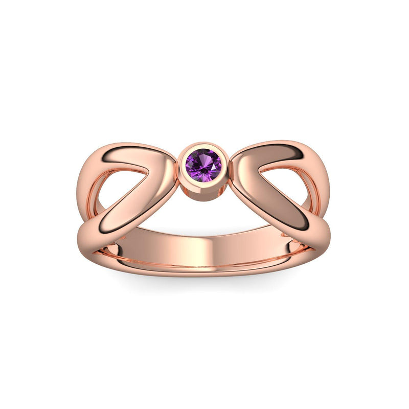 Ring Unendlichkeit Rotgold Amethyst