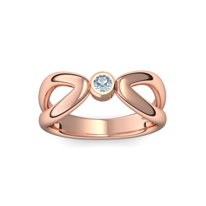 Ring Unendlichkeit Rotgold Aquamarin