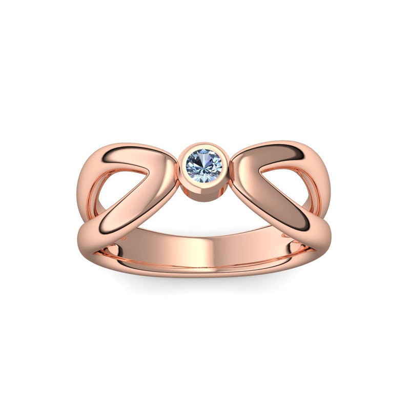 Ring Unendlichkeit Rotgold Blautopas