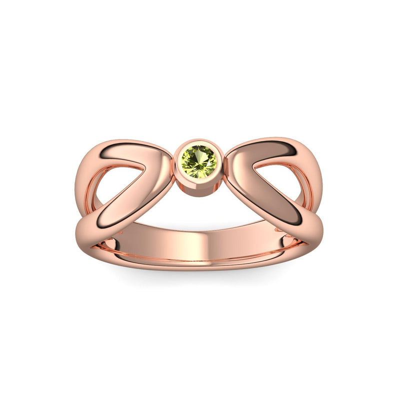 Ring Unendlichkeit Rotgold Peridot