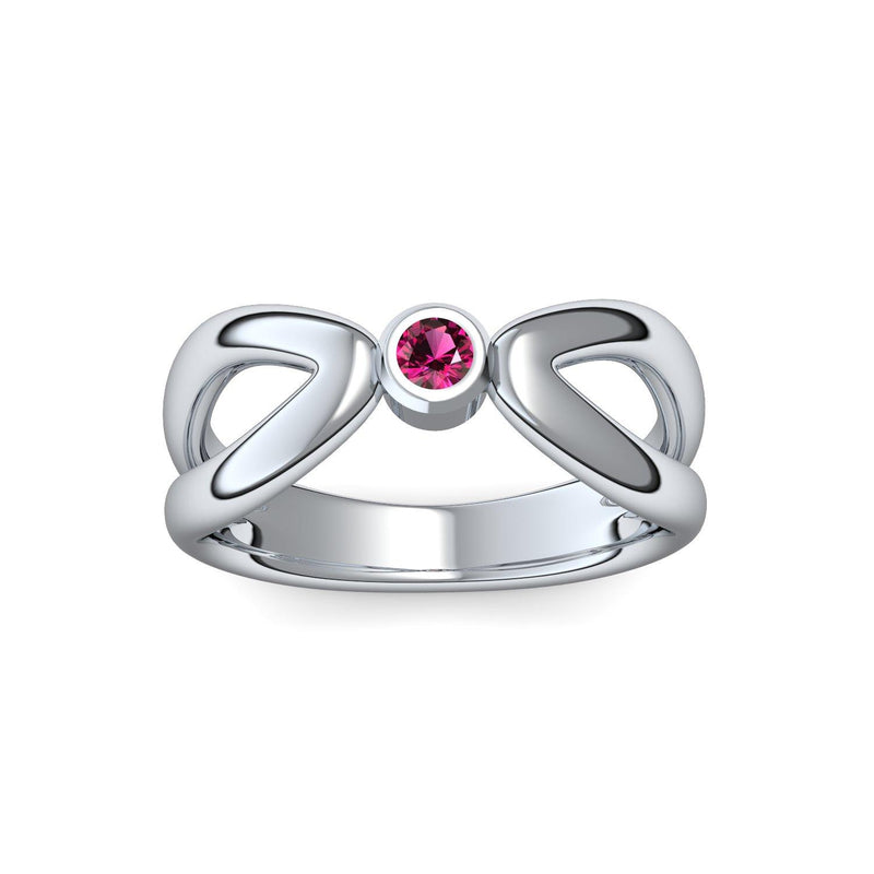 Ring Unendlichkeit Silber Rubin