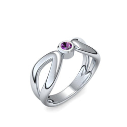 Ring Unendlichkeit Weissgold Amethyst