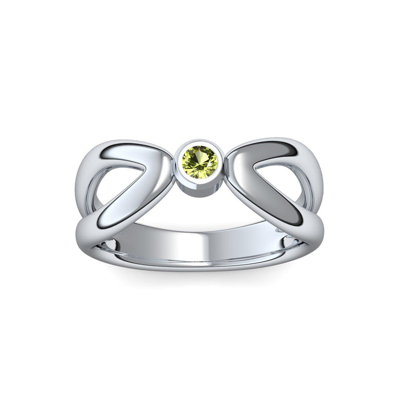 Ring Unendlichkeit Weissgold Peridot