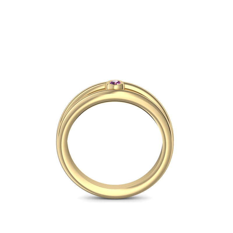 Ring Verlobung Gelbgold Amethyst