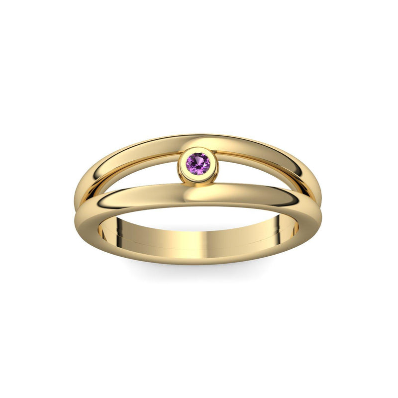 Ring Verlobung Gelbgold Amethyst