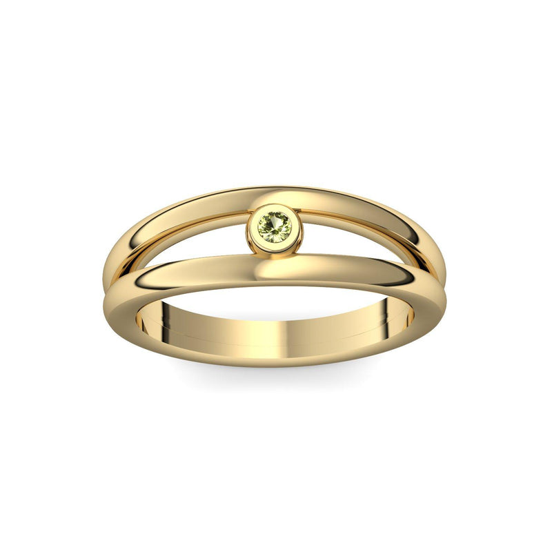 Ring Verlobung Gelbgoldvergoldet Peridot