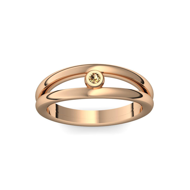 Ring Verlobung Rosegold Citrin