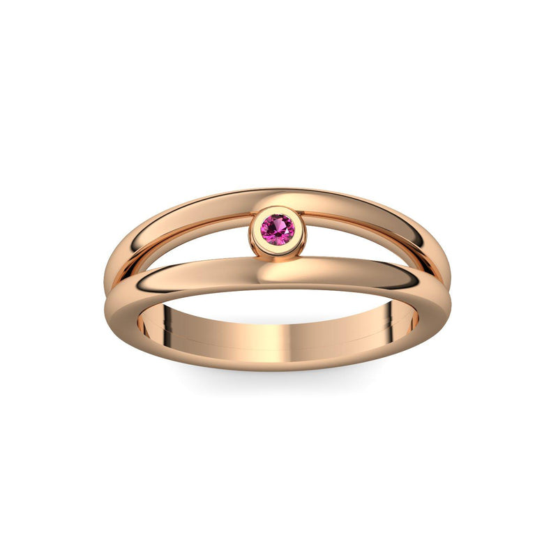 Ring Verlobung Rosegold Rubin