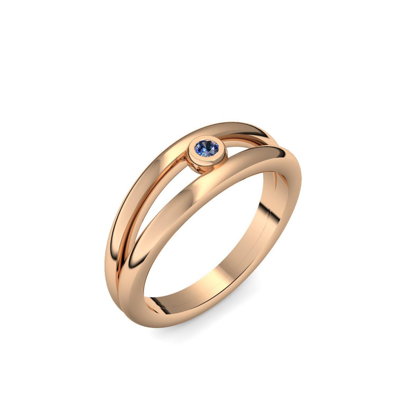 Ring Verlobung Rosegold Saphir