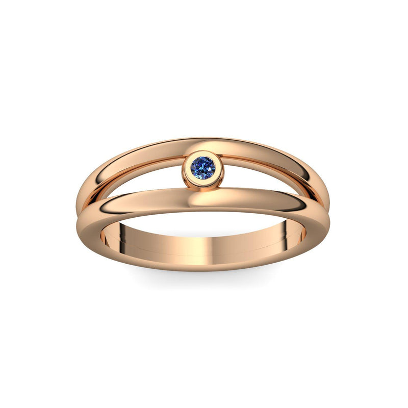 Ring Verlobung Rosegoldvergoldet Saphir