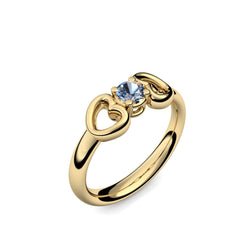 Ring Verlobungsring Gelbgold Blautopas