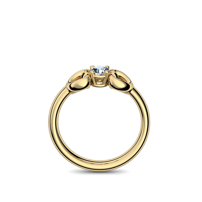 Ring Verlobungsring Gelbgold Blautopas