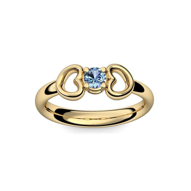 Ring Verlobungsring Gelbgold Blautopas