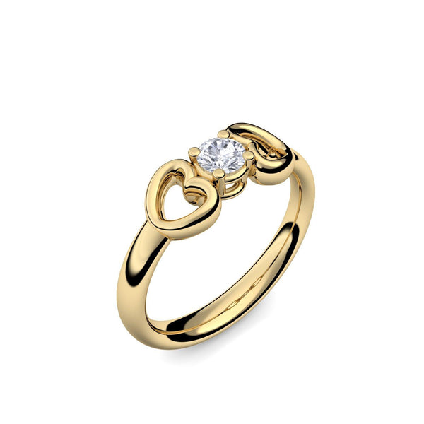 Ring Verlobungsring Gelbgold Zirkonia