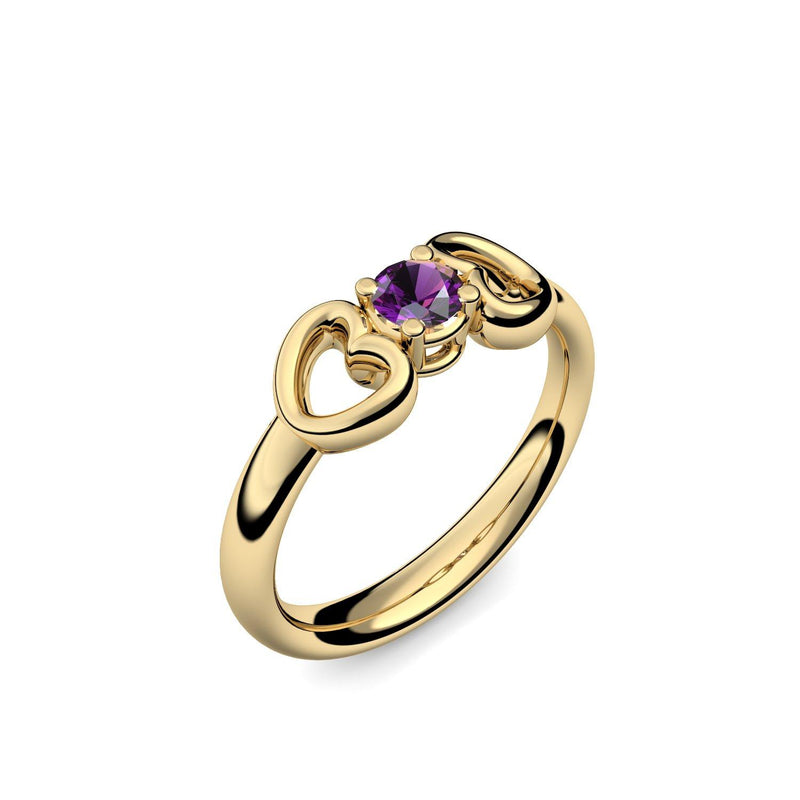 Ring Verlobungsring Gelbgoldvergoldet Amethyst