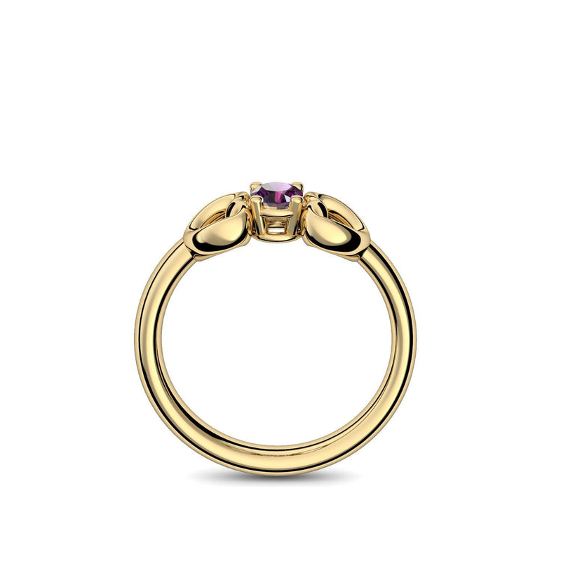 Ring Verlobungsring Gelbgoldvergoldet Amethyst