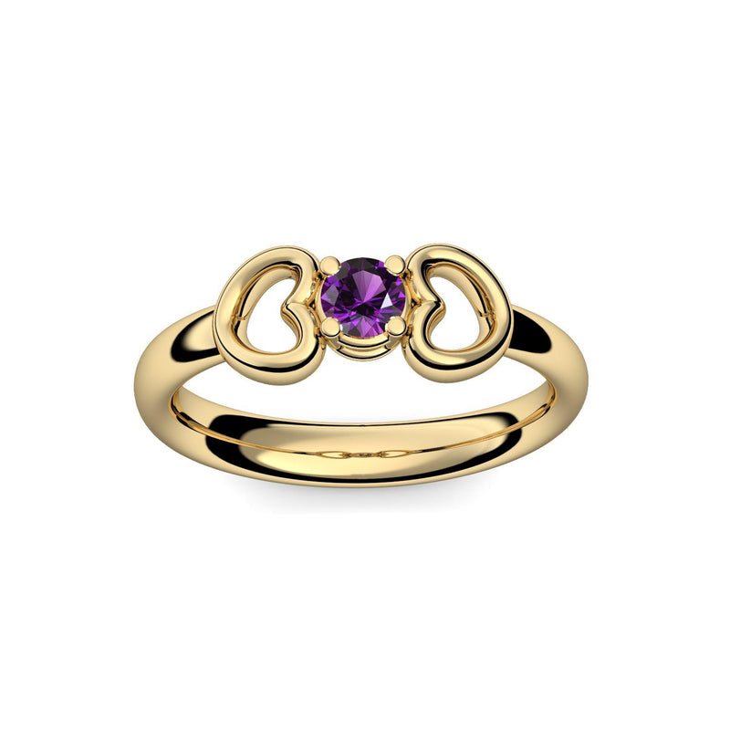 Ring Verlobungsring Gelbgoldvergoldet Amethyst