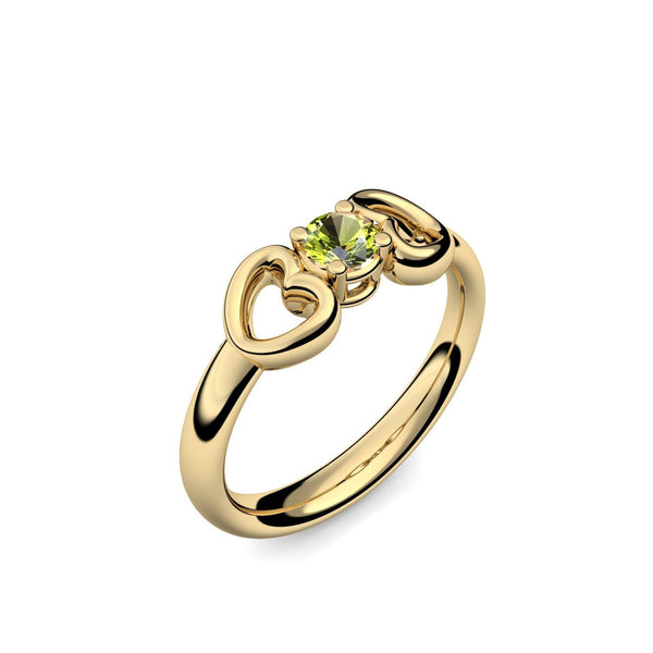 Ring Verlobungsring Gelbgoldvergoldet Peridot