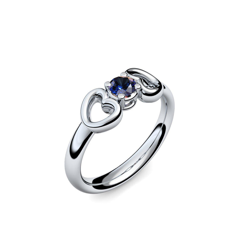 Ring Verlobungsring Platin Saphir