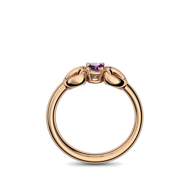 Ring Verlobungsring Rosegoldvergoldet Amethyst