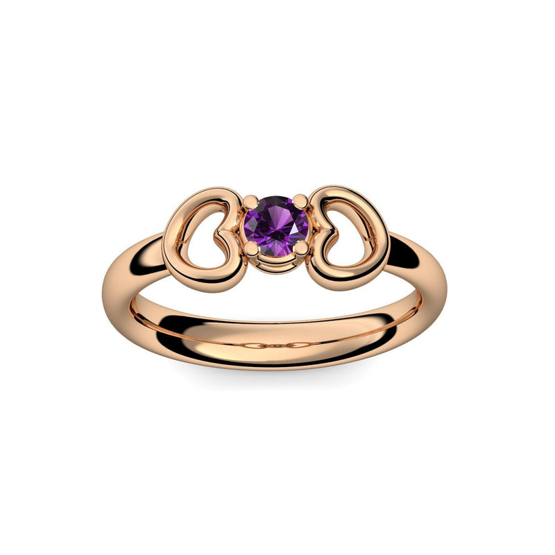 Ring Verlobungsring Rosegoldvergoldet Amethyst