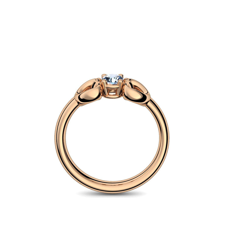 Ring Verlobungsring Rosegoldvergoldet Blautopas